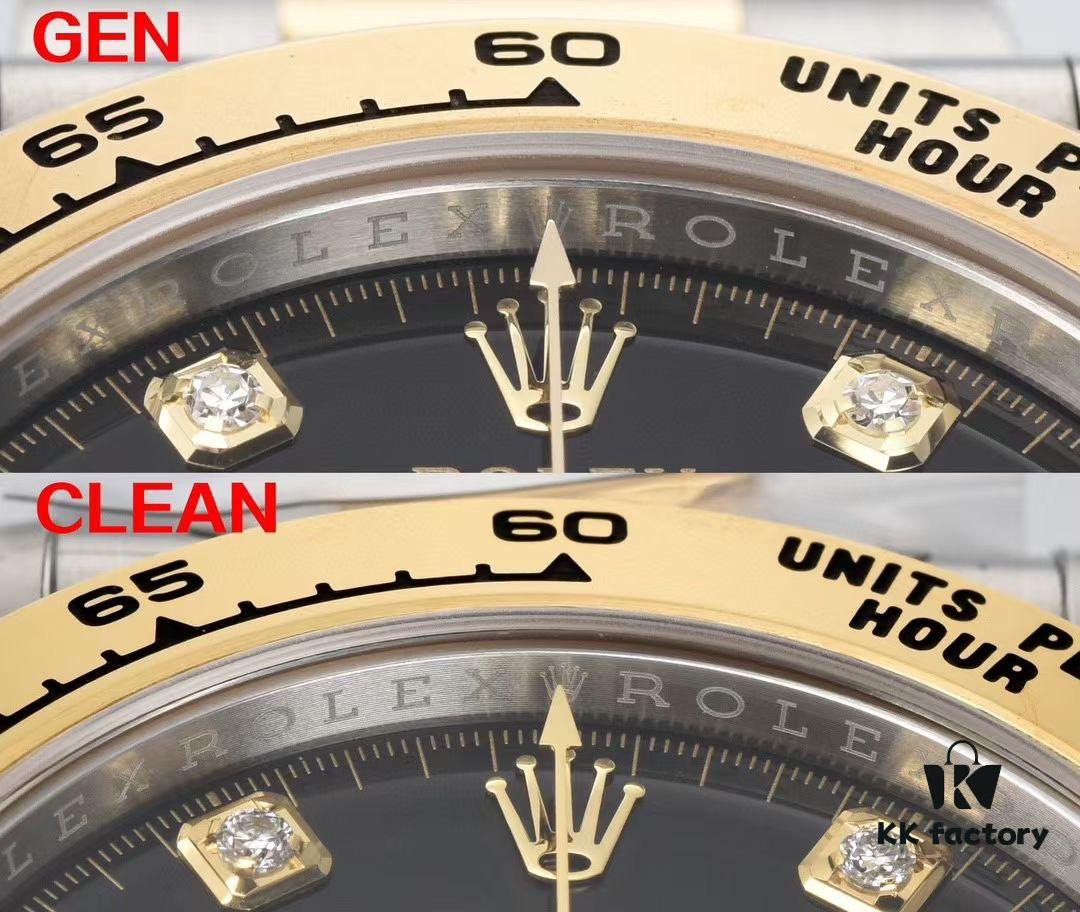 Authentic vs Fake Comparison 🔥🔥🔥 CLEAn Factory / C-Factory 126503 with 4131 Movement, Two-Tone Black 'Noodle' Dial with Diamond Markers or Two-Tone Black Diamond Dial (Moissanite)