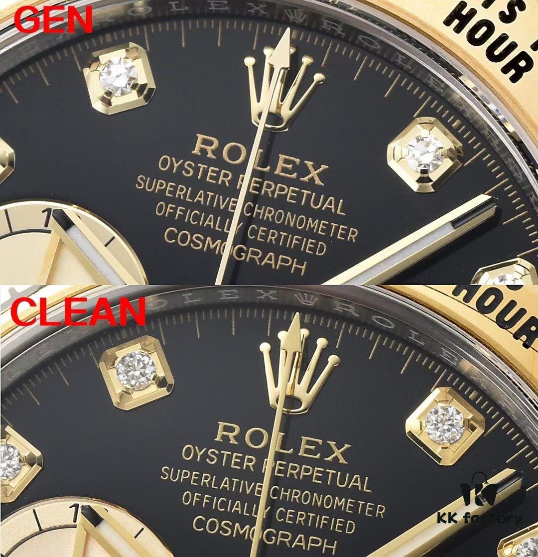 Authentic vs Fake Comparison 🔥🔥🔥 CLEAn Factory / C-Factory 126503 with 4131 Movement, Two-Tone Black 'Noodle' Dial with Diamond Markers or Two-Tone Black Diamond Dial (Moissanite)