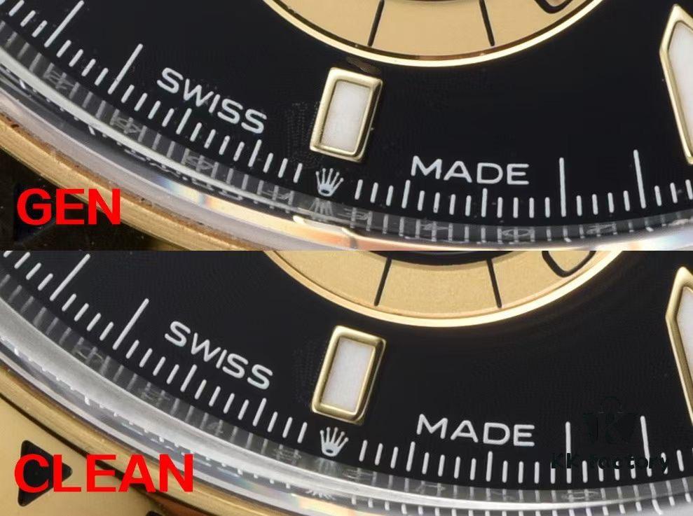Authentic vs Fake Comparison - C Factory (C-Factory) 126503 with 4131 Movement, Two-Tone Black Dial 'Noodles' or Diamond Hour Markers (Moissanite)