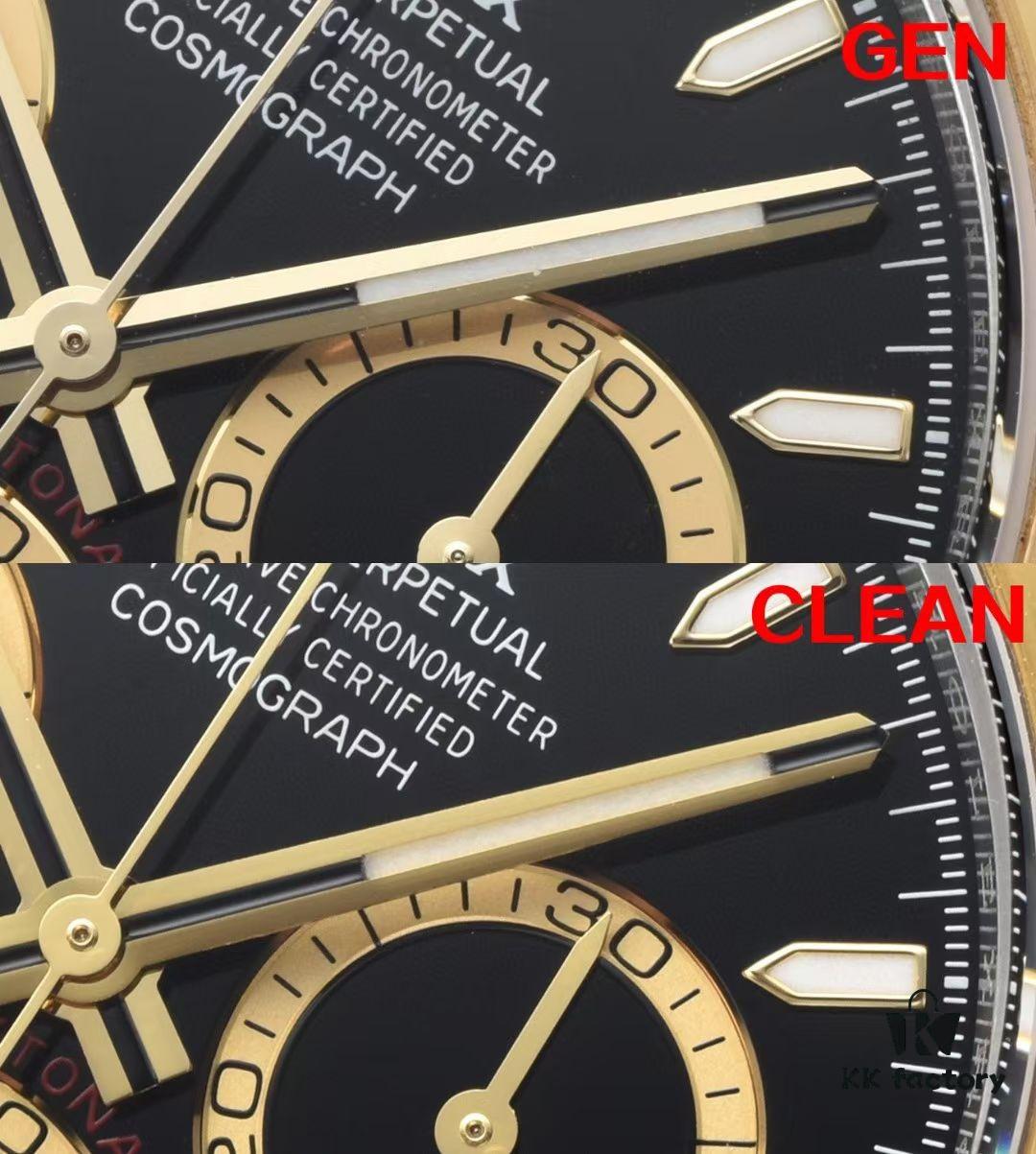 Authentic vs Fake Comparison - C Factory (C-Factory) 126503 with 4131 Movement, Two-Tone Black Dial 'Noodles' or Diamond Hour Markers (Moissanite)