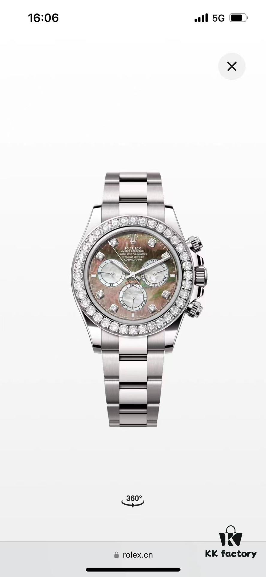 RB New Mother-of-Pearl Dial with 'Di' Character, Compatible with New 4131 Movement, Also Fits Previous 4130 and 4801 Movements, Available with Bezel, Moissanite Bezel Option