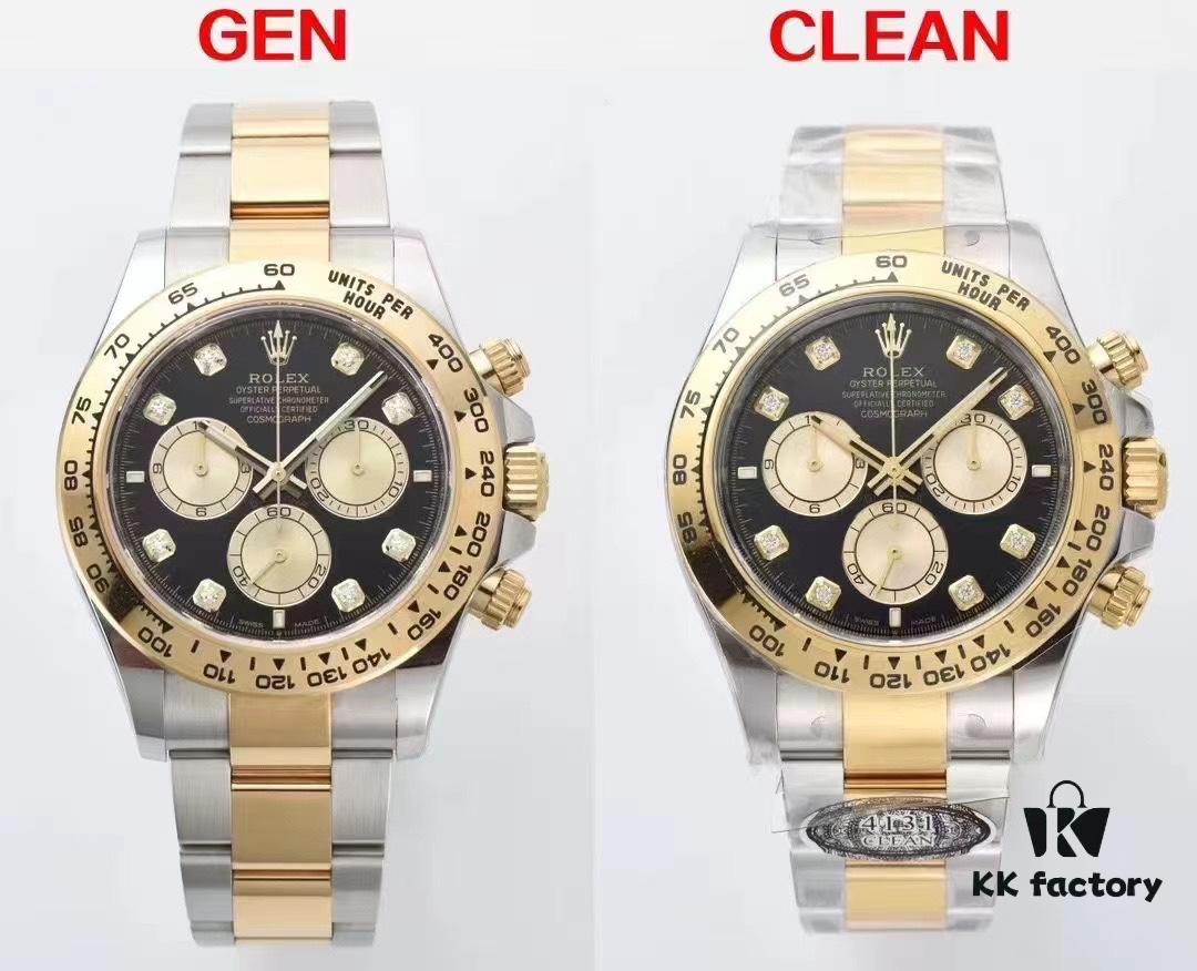 Clean Factory / C Factory 126503 with 4131 Movement, Two-Tone Gold Black Dial Diamond Markers (Moissanite)