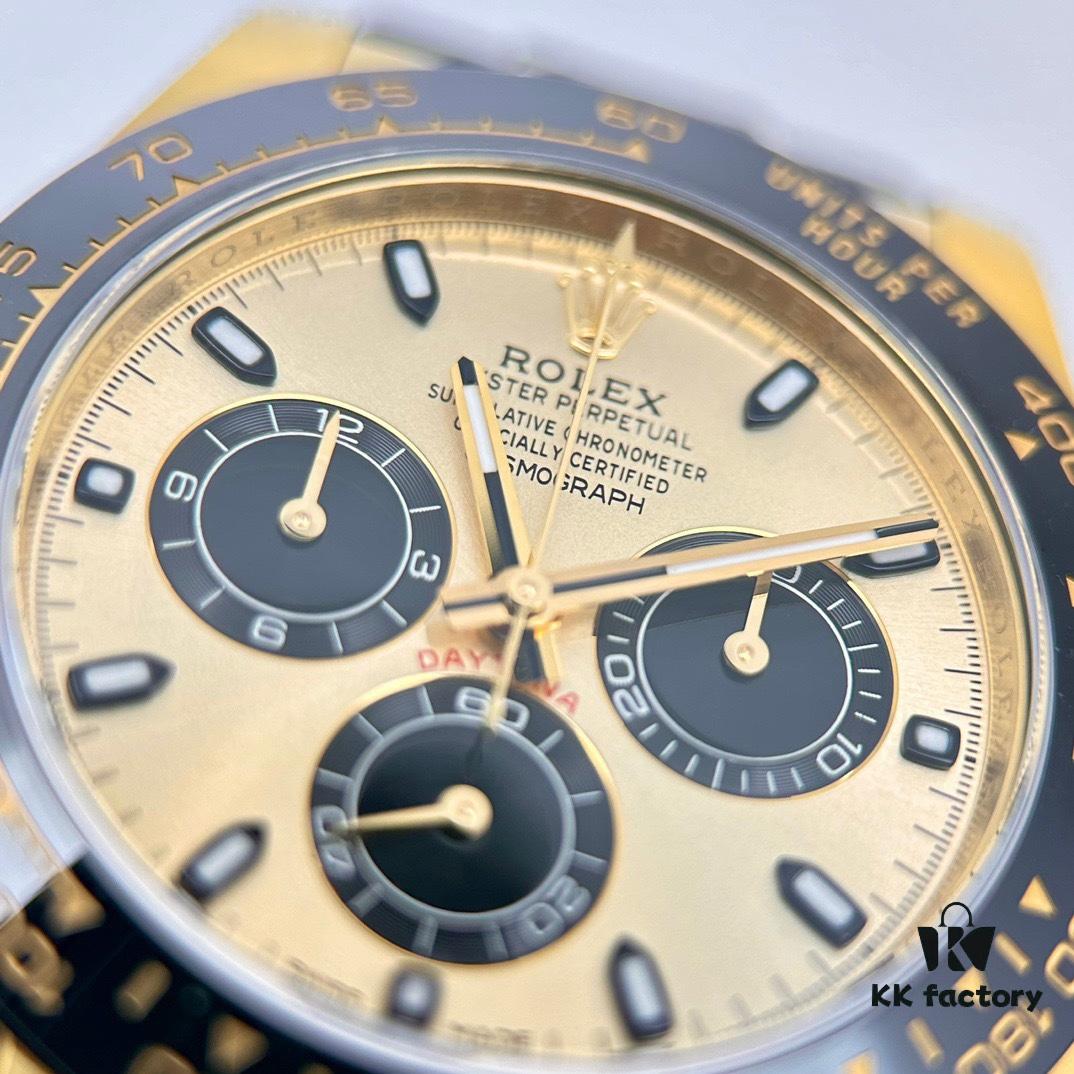Gold/Dog Factory Rolex Daytona Gold Tone with Weight Matching, Over 146g, Equipped with Dan Dong 4130 Movement