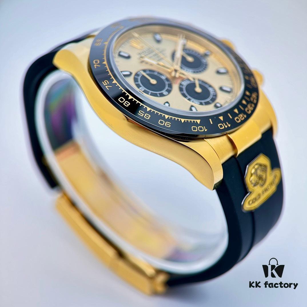 Gold/Dog Factory Rolex Daytona Gold Tone with Weight Matching, Over 146g, Equipped with Dan Dong 4130 Movement