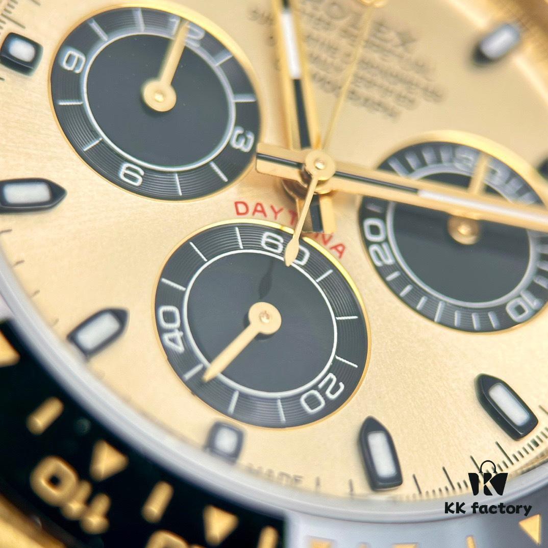 Gold/Dog Factory Rolex Daytona Gold Tone with Weight Matching, Over 146g, Equipped with Dan Dong 4130 Movement