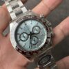 C Factory New Model 4131, Ice Blue Dial with Diamond Markings, Transparent Case Back