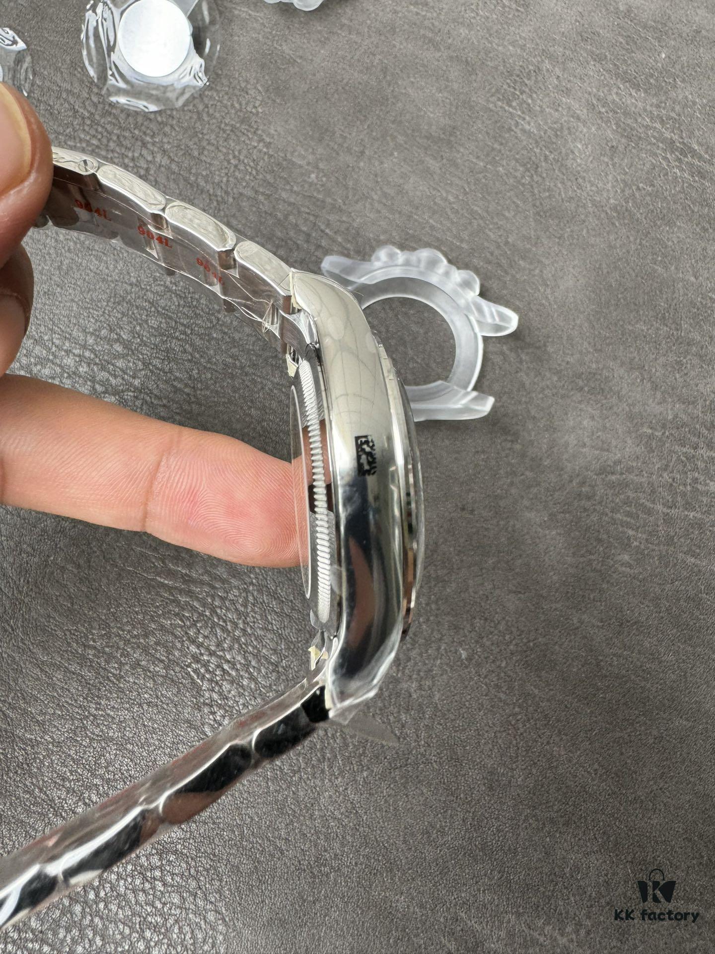 C Factory New Model 4131, Ice Blue Dial with Diamond Markings, Transparent Case Back