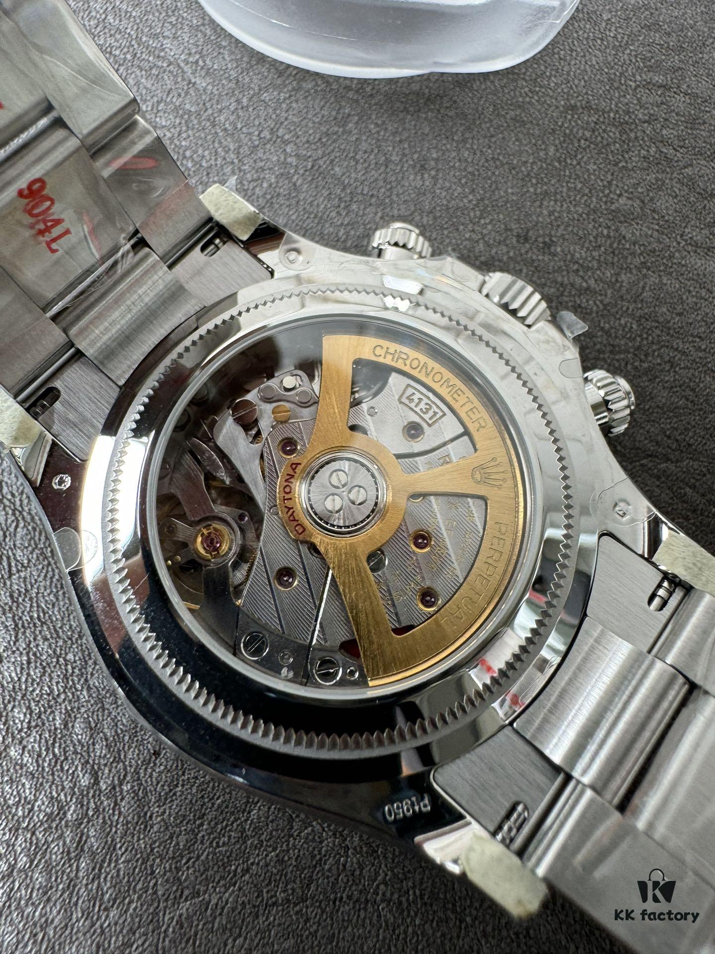 C Factory New Arrival 4131 Ice Blue Dial with Engraving, Transparent Case Back