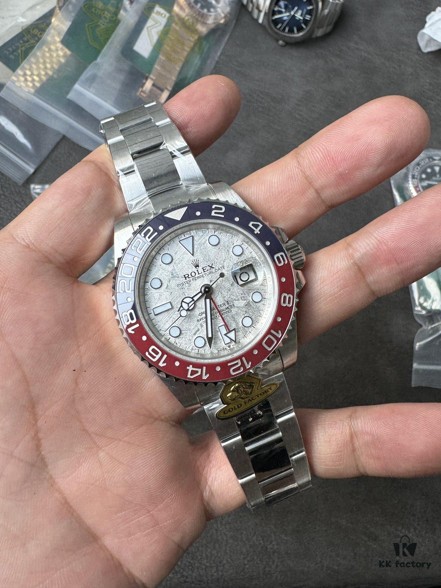 Gold Factory Dog Factory Upgrade V2 Top Version Weighted Greenwich 18K Gold Plated Watch, Not Peeling or Fading