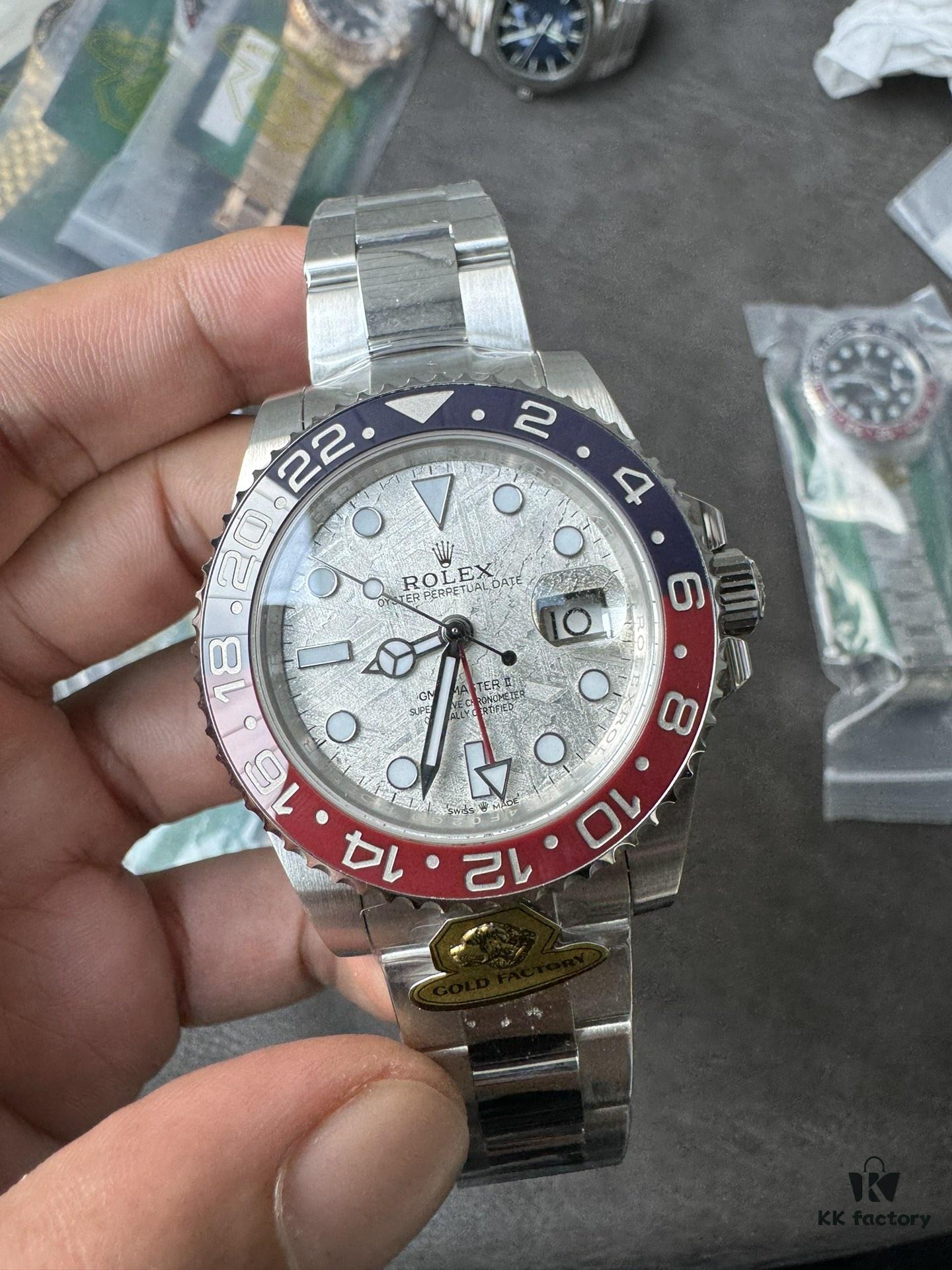 Gold Factory Dog Factory Upgrade V2 Top Version Weighted Greenwich 18K Gold Plated Watch, Not Peeling or Fading