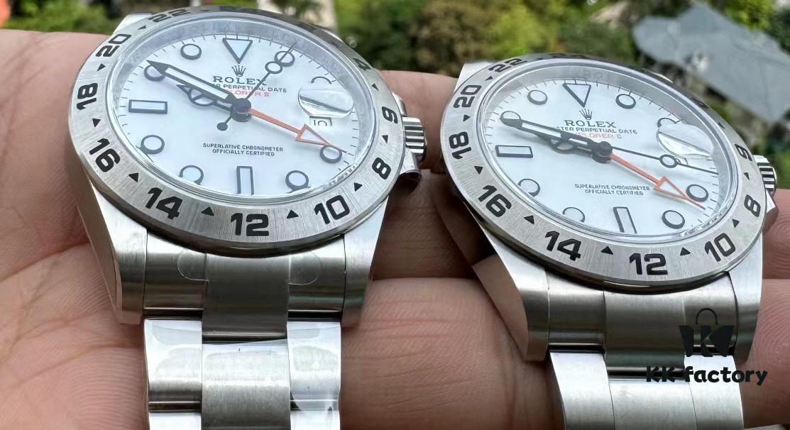Explorer II 226570 Natural Light Authentic vs Fake Comparison