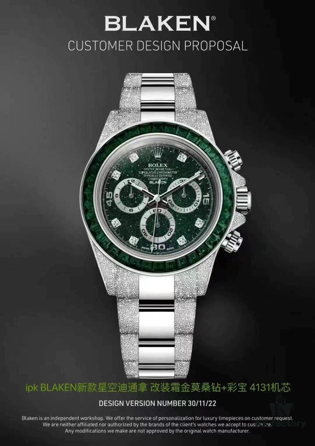 IPK New Arrival Custom Modified Rolex Blaken Limited Edition Starry Sky and Frost Gold Series