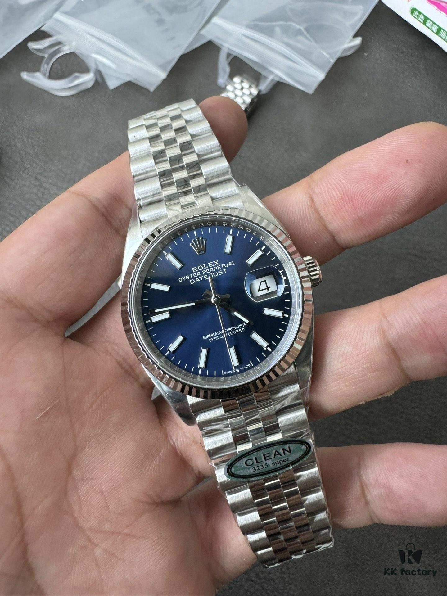 Clean 36mm Blue Dial Date Display