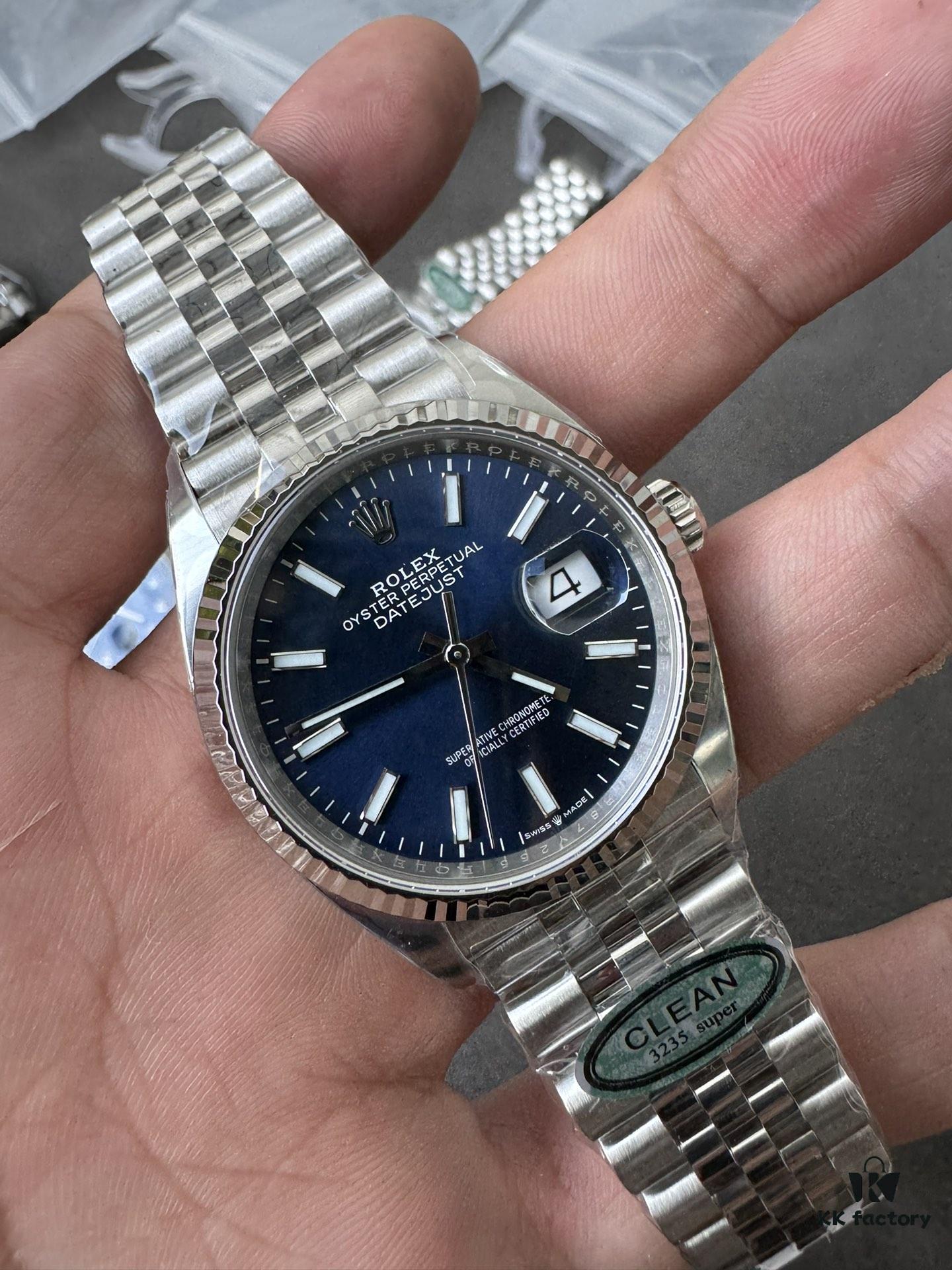 Clean 36mm Blue Dial Date Display