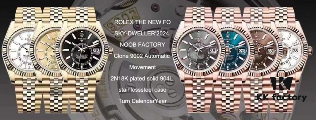 NOOB Rolex Sky-Dweller Replica with Original Dimensions, Full Case Stamp and Steel Lugs