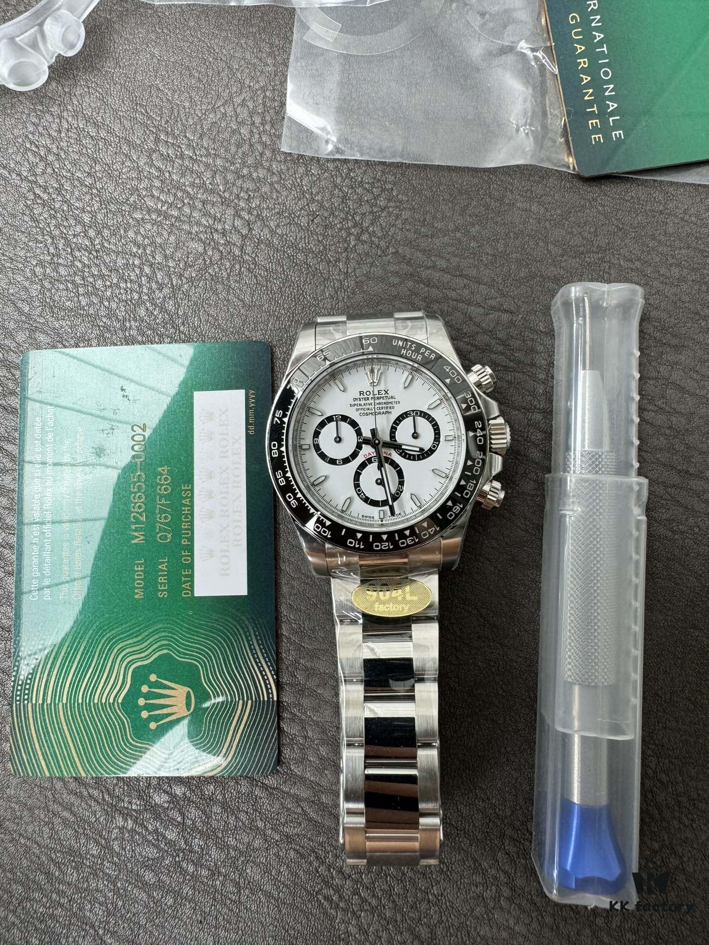 904L Factory New Release 2023 Model 126500 White Ceramic Panda Black Ceramic 4131 Integrated Movement (First Batch Includes Rolex Stainless Steel Strap and Exclusive T-Screwdriver for Precision Disassembly)