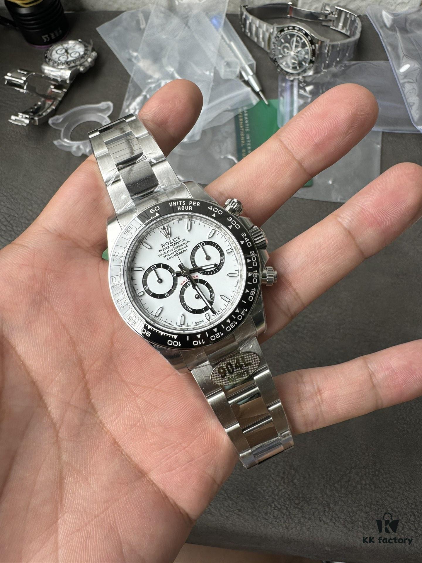 904L Factory New Release 2023 Model 126500 White Ceramic Panda Black Ceramic 4131 Integrated Movement (First Batch Includes Rolex Stainless Steel Strap and Exclusive T-Screwdriver for Precision Disassembly)