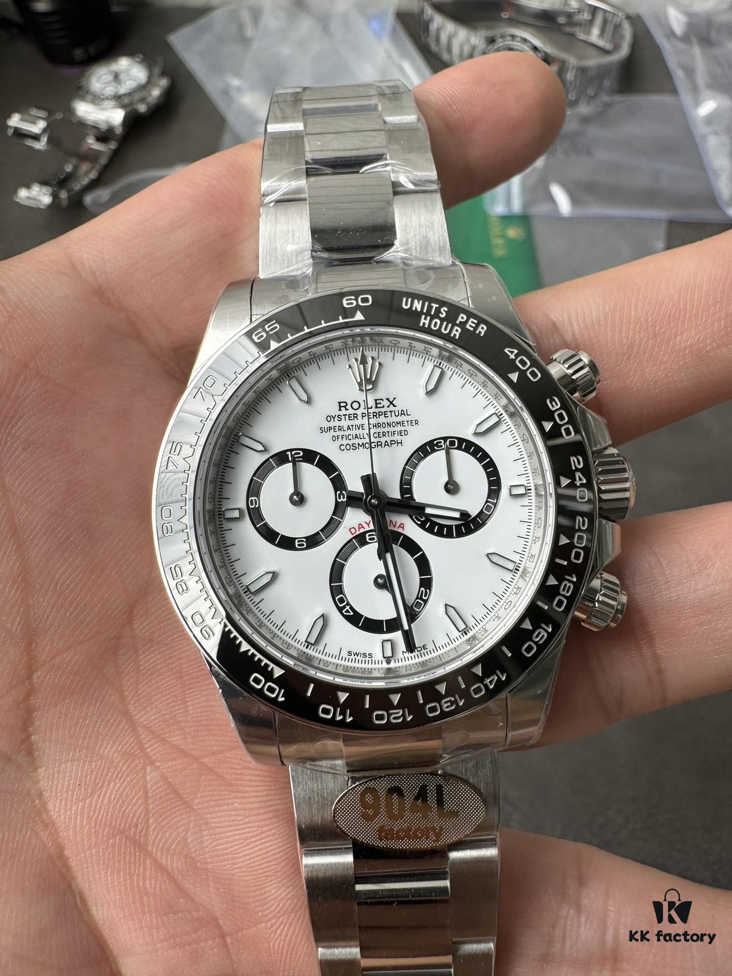 904L Factory New Release 2023 Model 126500 White Ceramic Panda Black Ceramic 4131 Integrated Movement (First Batch Includes Rolex Stainless Steel Strap and Exclusive T-Screwdriver for Precision Disassembly)