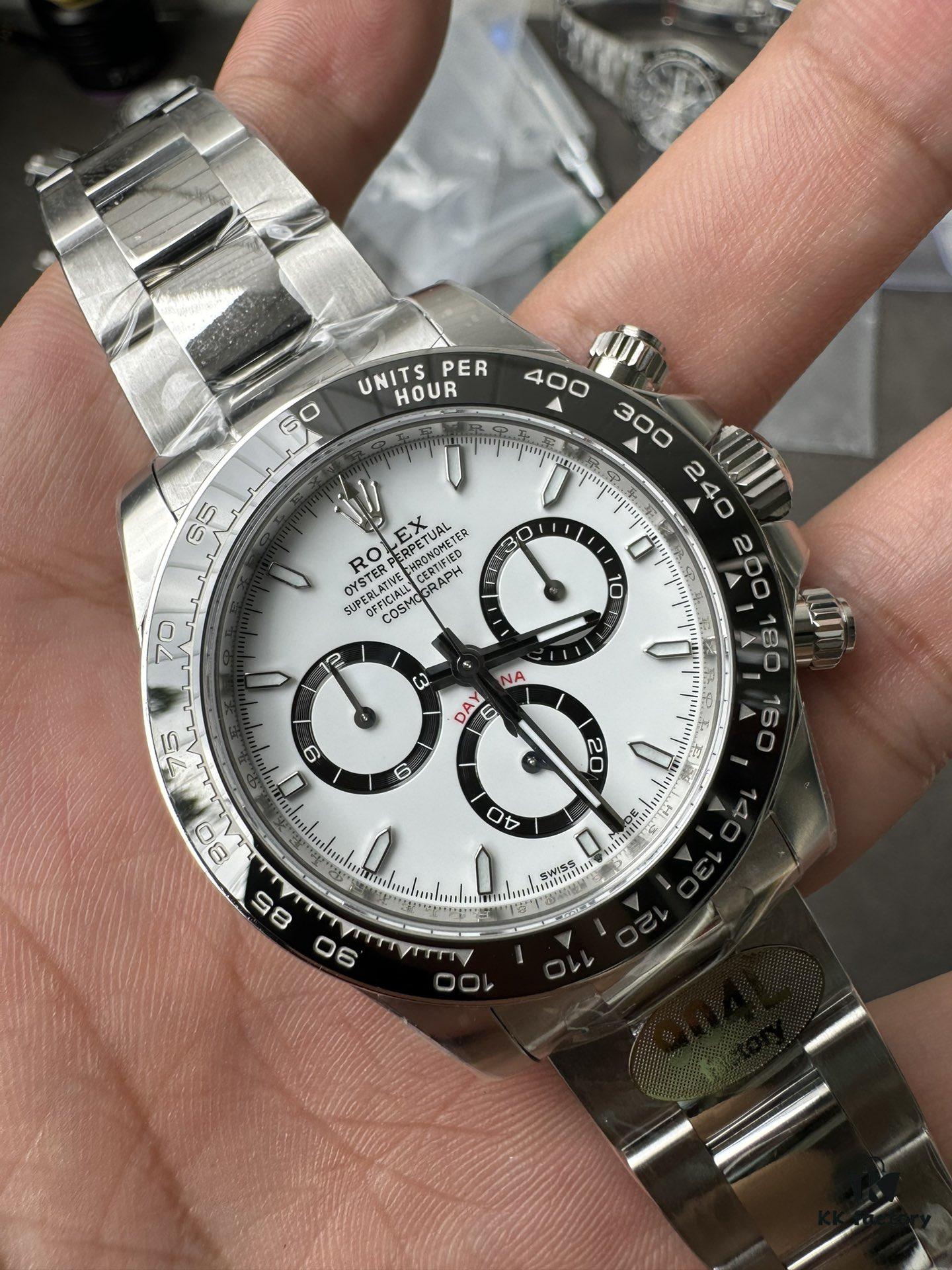 904L Factory New Release 2023 Model 126500 White Ceramic Panda Black Ceramic 4131 Integrated Movement (First Batch Includes Rolex Stainless Steel Strap and Exclusive T-Screwdriver for Precision Disassembly)