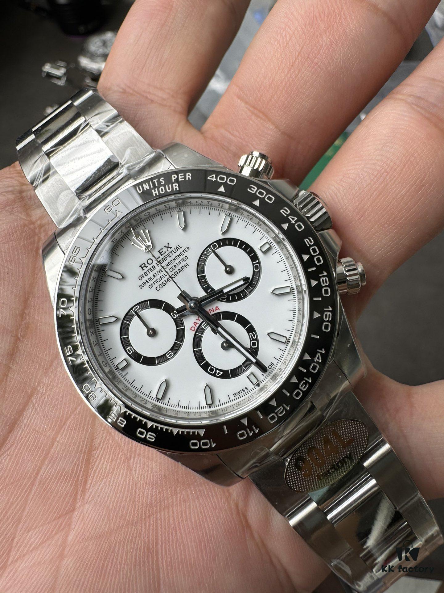 904L Factory New Release 2023 Model 126500 White Ceramic Panda Black Ceramic 4131 Integrated Movement (First Batch Includes Rolex Stainless Steel Strap and Exclusive T-Screwdriver for Precision Disassembly)