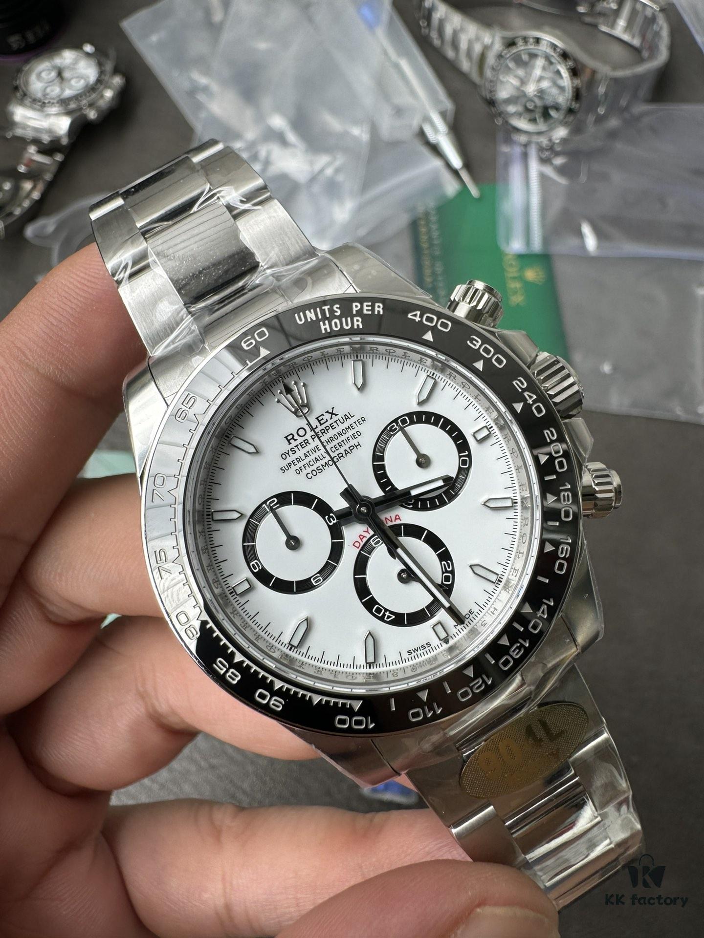904L Factory New Release 2023 Model 126500 White Ceramic Panda Black Ceramic 4131 Integrated Movement (First Batch Includes Rolex Stainless Steel Strap and Exclusive T-Screwdriver for Precision Disassembly)