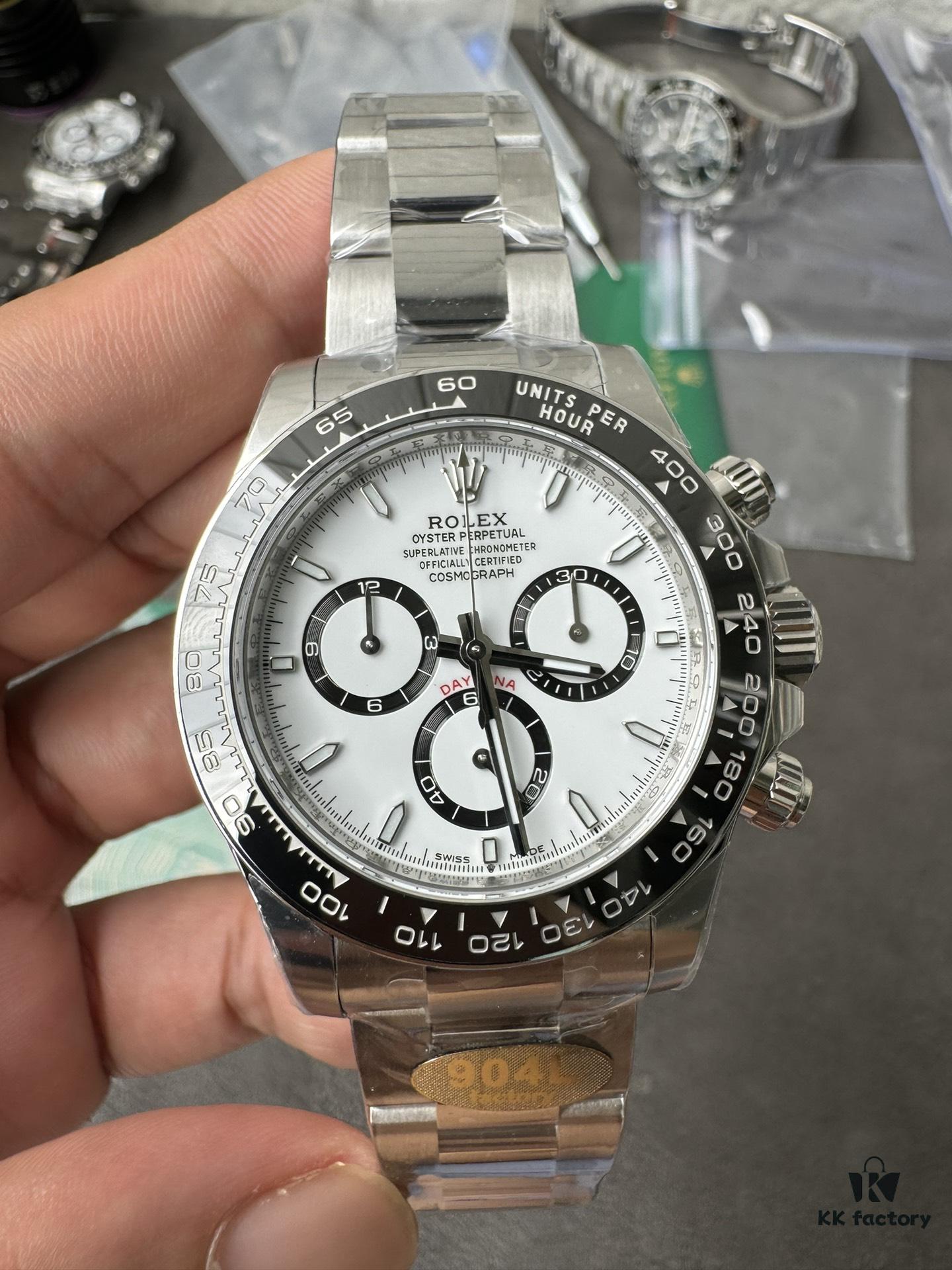 904L Factory New Release 2023 Model 126500 White Ceramic Panda Black Ceramic 4131 Integrated Movement (First Batch Includes Rolex Stainless Steel Strap and Exclusive T-Screwdriver for Precision Disassembly)