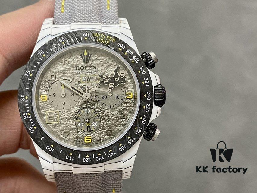 DIW Rolex Open Case Astronaut White Carbon Fiber Daytona 4130 Movement 40mm