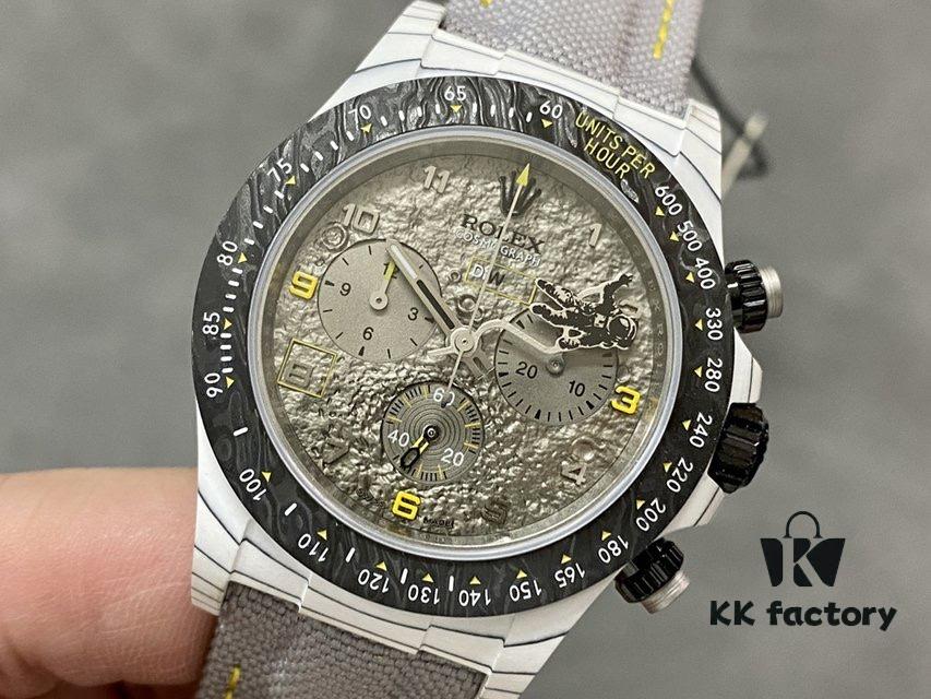 DIW Rolex Open Case Astronaut White Carbon Fiber Daytona 4130 Movement 40mm