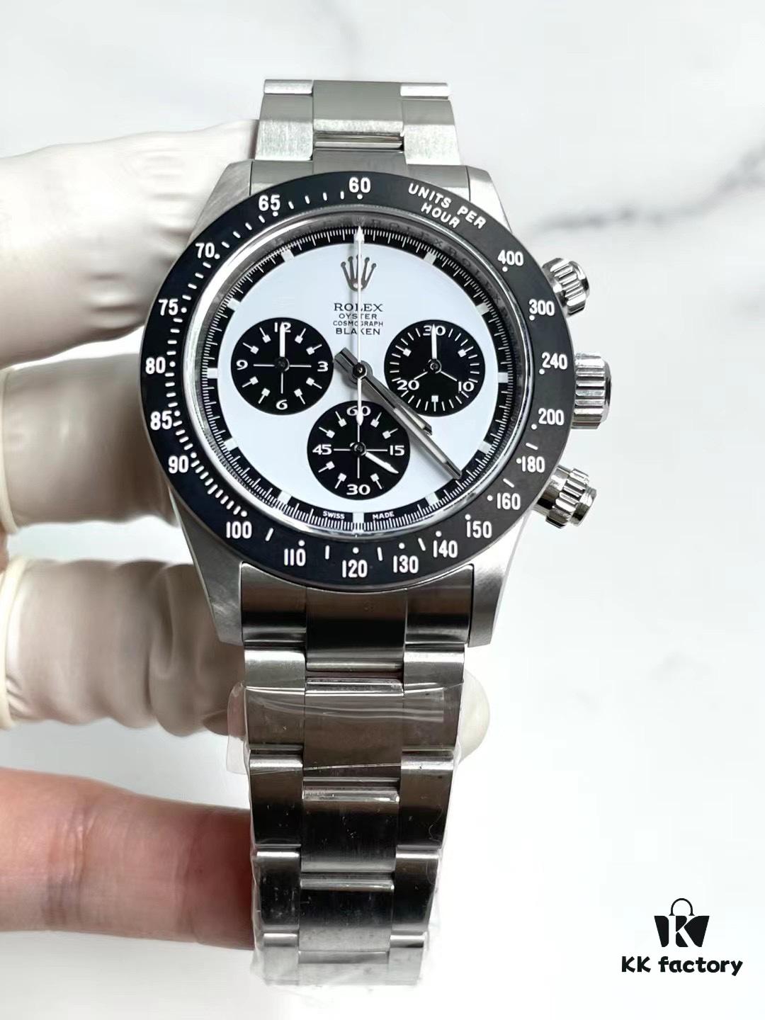 Custom Blaken Paul Newman Clean White Steel Upgrade German Substitute Dial with Hands, Bezel, CNC Cut Lugs, Full Brushed Finish