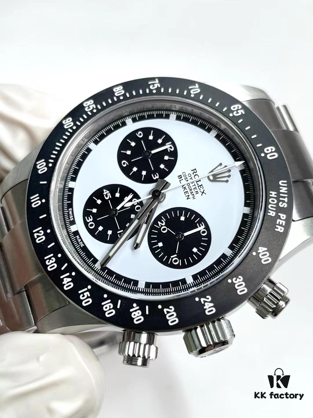 Custom Blaken Paul Newman Clean White Steel Upgrade German Substitute Dial with Hands, Bezel, CNC Cut Lugs, Full Brushed Finish