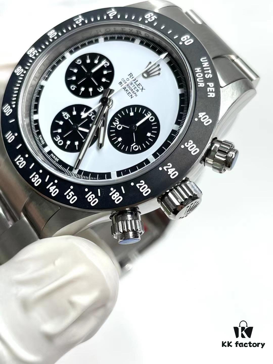 Custom Blaken Paul Newman Clean White Steel Upgrade German Substitute Dial with Hands, Bezel, CNC Cut Lugs, Full Brushed Finish