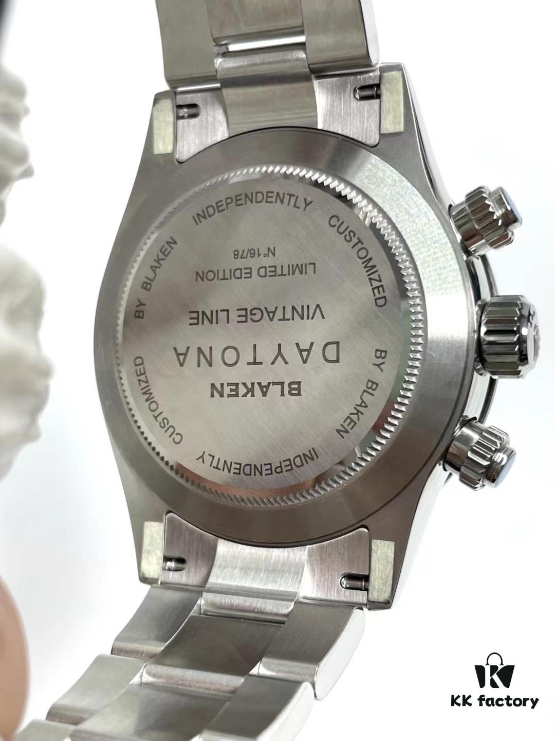 Custom Blaken Paul Newman Clean White Steel Upgrade German Substitute Dial with Hands, Bezel, CNC Cut Lugs, Full Brushed Finish