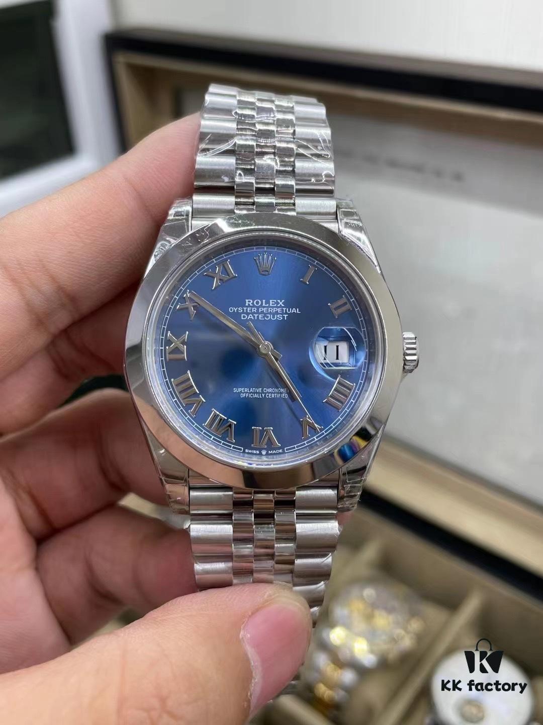 126300 Blue Dial 41mm Upgrade Genuine Bezel, Hands, Calendar, Mirror, Aperture Five-Piece Set