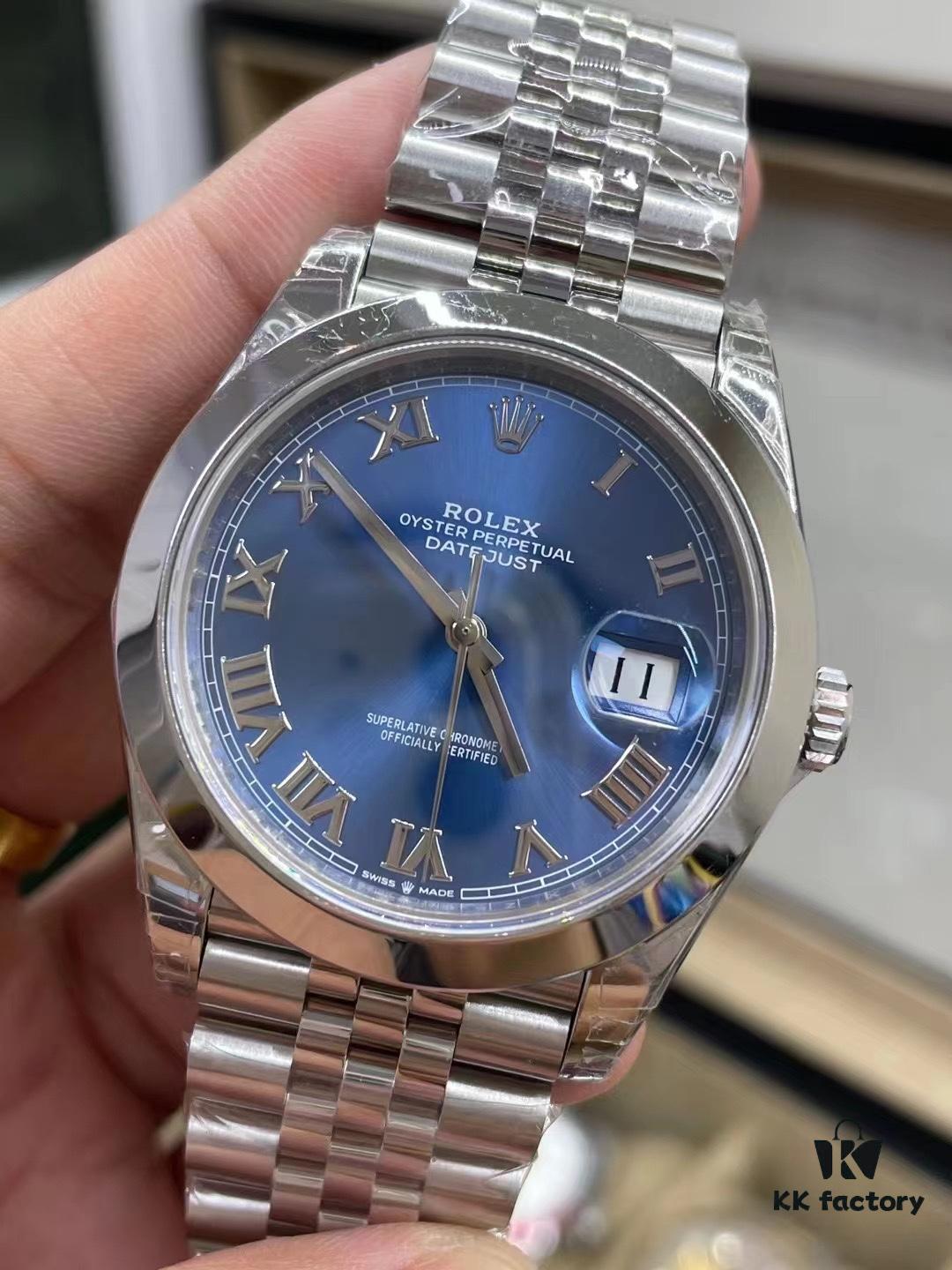 126300 Blue Dial 41mm Upgrade Genuine Bezel, Hands, Calendar, Mirror, Aperture Five-Piece Set