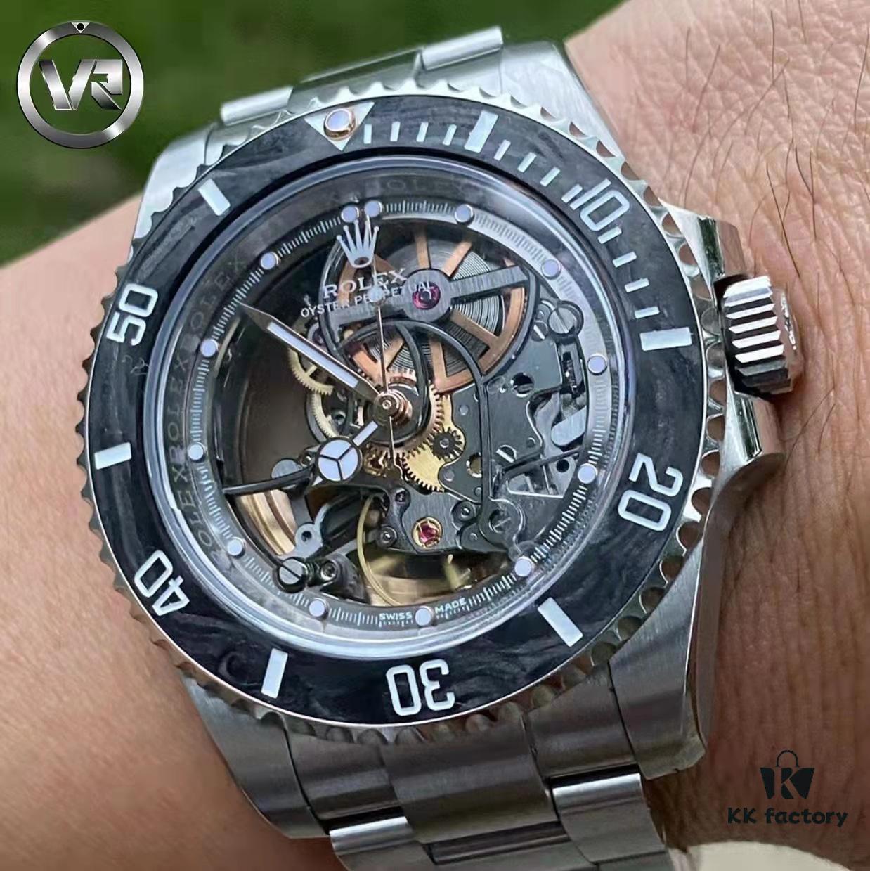 VR Factory Masterpiece! Radically Modified Rolex – The Legendary Submariner with Carbon Fiber Bezel, Fully Skeletonized and Engineered to the Extreme