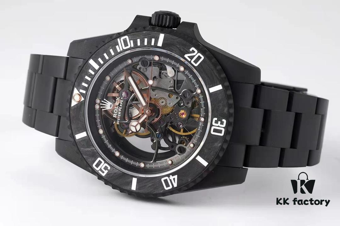VR Factory Masterpiece! Radically Modified Rolex Submariner – The Legendary 'Carbon Fiber Bezel' with Full Skeleton Design, Inspired by Rolex 116610
