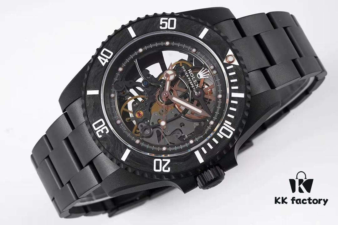 VR Factory Masterpiece! Radically Modified Rolex Submariner – The Legendary 'Carbon Fiber Bezel' with Full Skeleton Design, Inspired by Rolex 116610