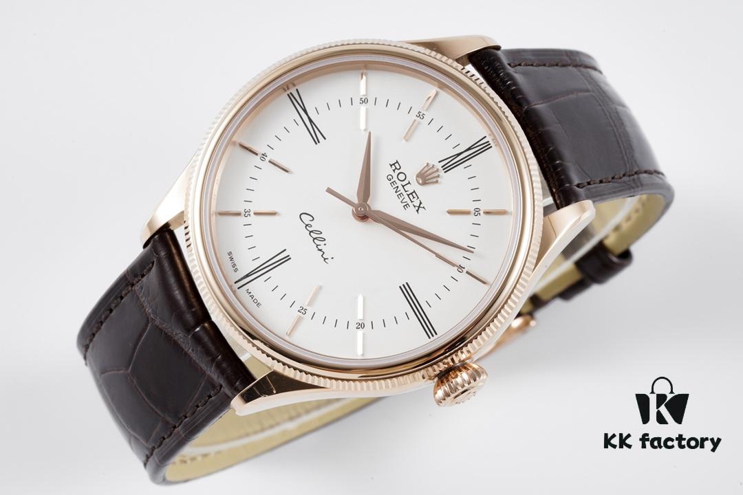 KZ Reimagined 'Core' Edition, Premium Rolex Cellini 50509 Time-only Automatic Watch with Exclusive Blue Hairspring Custom Cal.3132 Integrated Movement, Individual Serial Number Included