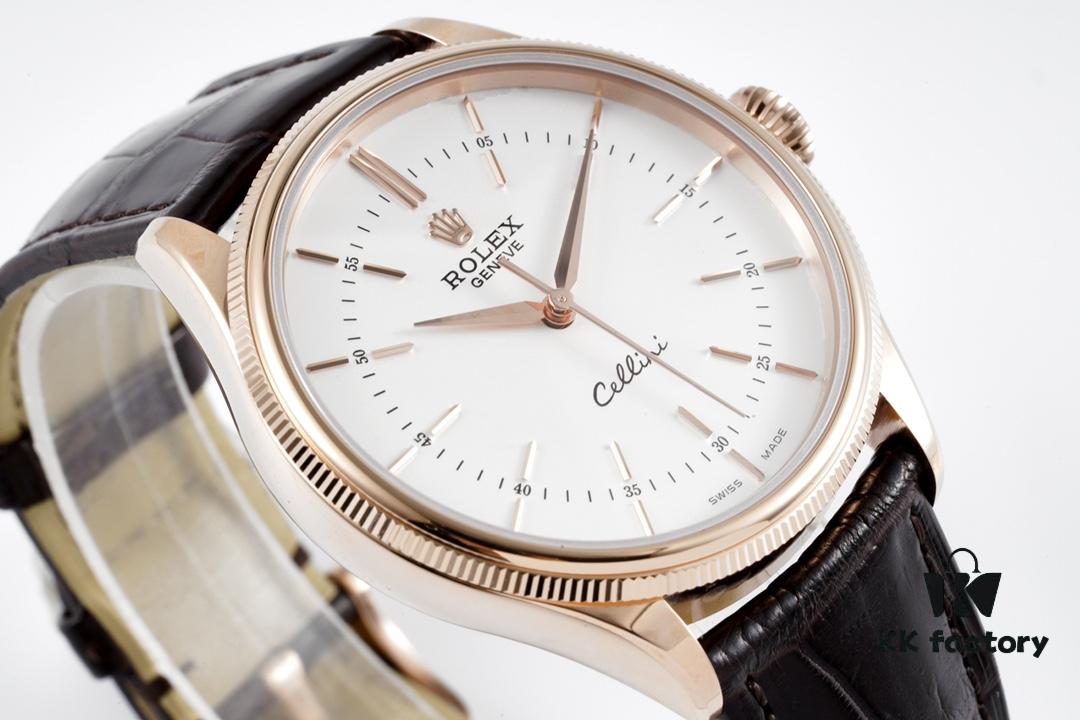 KZ Reimagined 'Core' Edition: Premium Rolex Cellini 50509 Timepiece with Automatic Movement, Featuring Exclusive Blue Hairspring Custom Cal.3132 Integrated Movement, Individual Serial Number Included