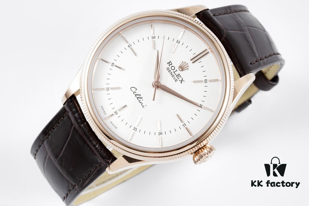 KZ Reimagined 'Core' Edition: Premium Rolex Cellini 50509 Timepiece with Automatic Movement, Featuring Exclusive Blue Hairspring Custom Cal.3132 Integrated Movement, Individual Serial Number Included