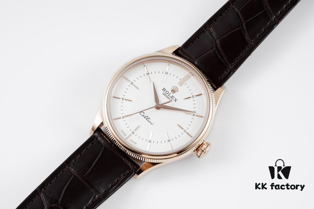 KZ Reimagined 'Core' Edition: Premium Rolex Cellini 50509 Timepiece with Automatic Movement, Featuring Exclusive Blue Hairspring Custom Cal.3132 Integrated Movement, Individual Serial Number Included