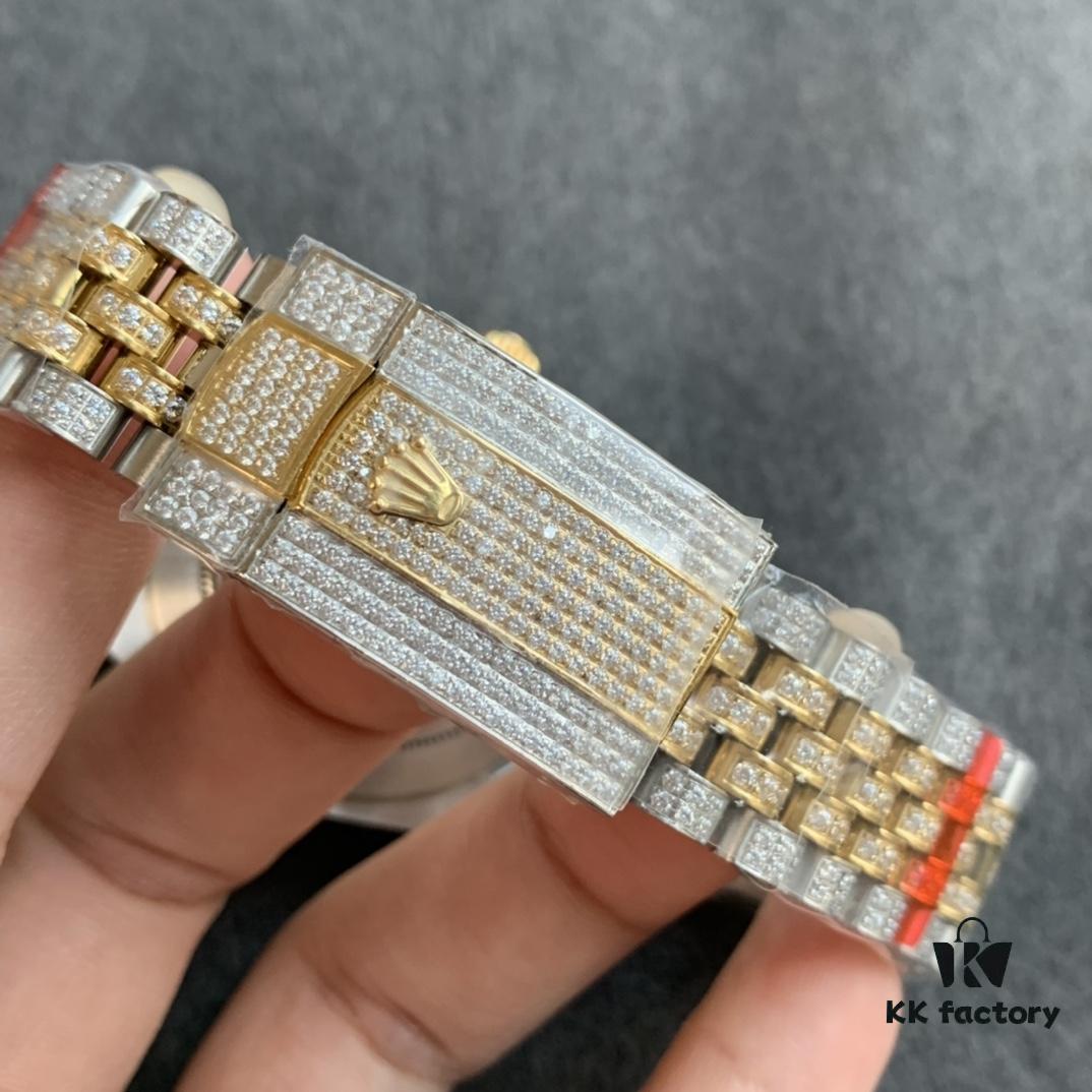 Limited Arrival! Sparkling to the Extreme — Perfect Rolex Datejust Fully Paved with Diamonds Special Edition — 904L Stainless Steel Diamond-Paved Watch