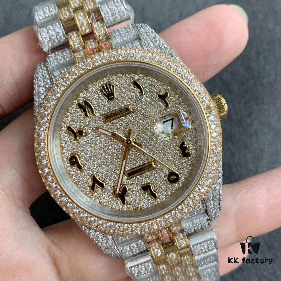 Limited Arrival! Brilliant ✨ Ultimate Rolex Datejust Full Diamond-Paved Watch – Special 904L Stainless Steel Fully Paved with Swarovski Crystals