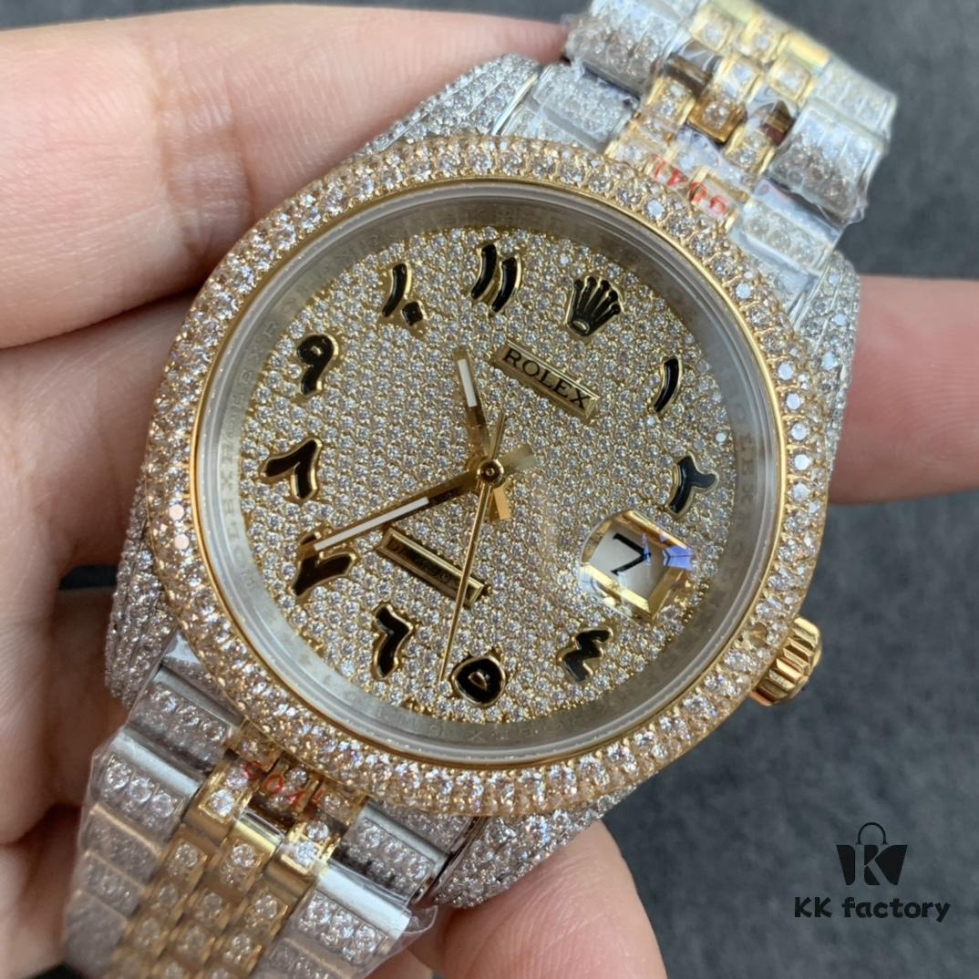 Limited Arrival! Brilliant ✨ Ultimate Rolex Datejust Full Diamond-Paved Watch – Special 904L Stainless Steel Fully Paved with Swarovski Crystals