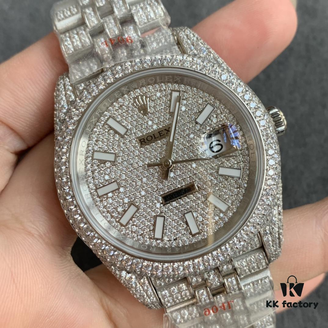Limited Arrival! Sparkling to the Extreme – Perfect Rolex Datejust Full Diamond-Paved Special Edition in 904L Stainless Steel