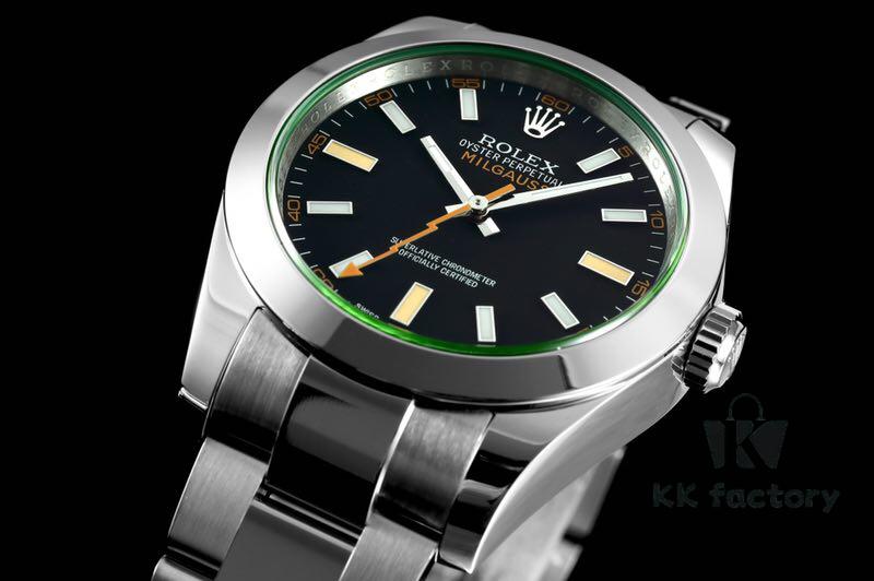 Rolex MILGAUSS Series 116400 Lightning Second Hand 904L Highest Version, DJ Factory's First Breakthrough – Green Sapphire Crystal Matches Genuine!