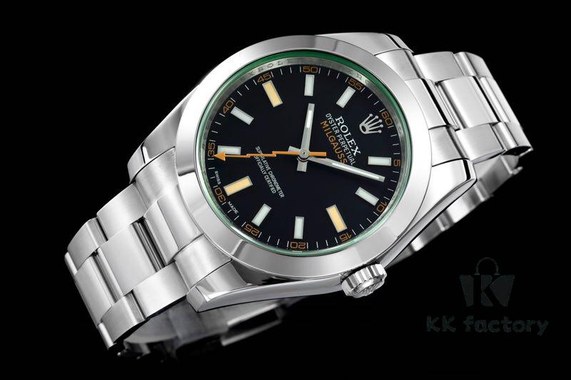 Rolex MILGAUSS Series 116400 Lightning Second Hand 904L Highest Version, DJ Factory's First Breakthrough – Green Sapphire Crystal Matches Genuine!