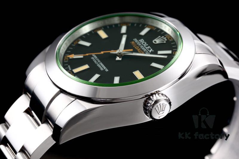 Rolex MILGAUSS Series 116400 Lightning Second Hand 904L Highest Version, DJ Factory's First Breakthrough – Green Sapphire Crystal Matches Genuine!