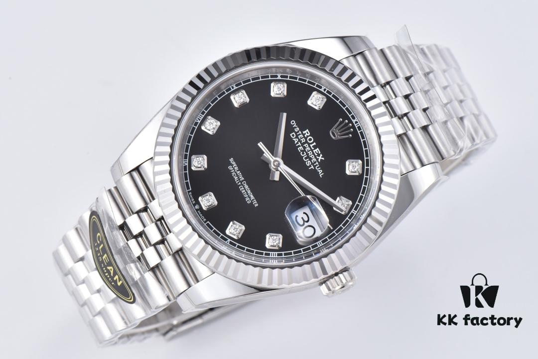 Clean Factory (C Factory) Rizlog Series 126334 Diamond Bezel / Standard Moissanite, Paired with 3/5 Pearl Bracelet