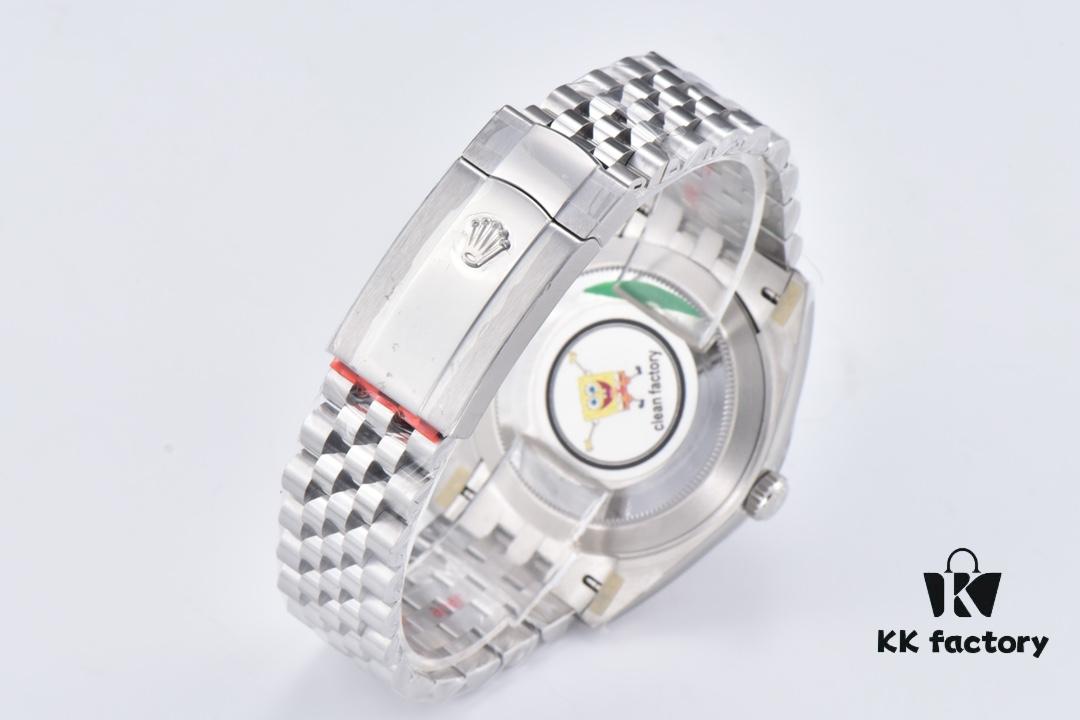 C Factory Clean - Log Series 126334 Diamond Studded Watch / Standard Moissanite, Not Low-End Zirconia, with 3/5 Pearl Strap